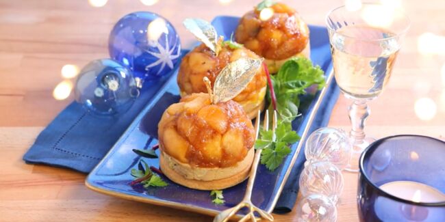 Petites Tatins de foie gras  aux pommes