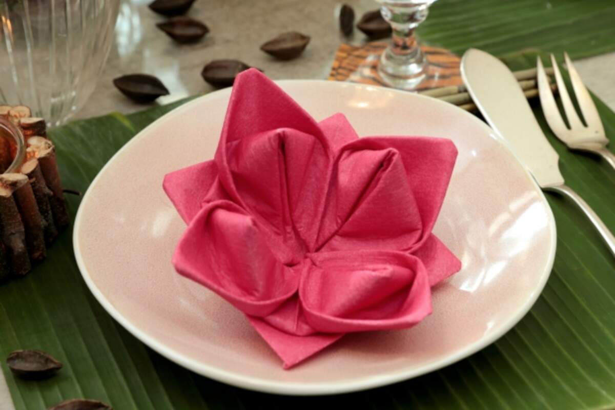 Comment plier une serviette en papier en fleur de lys ?