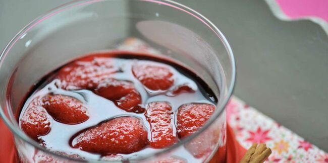 Nage de fraises au vinaigre balsamique