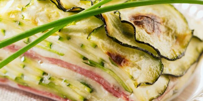 Tian courgette jambon