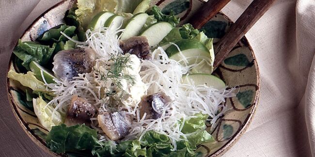 Salade de navets crus aux harengs