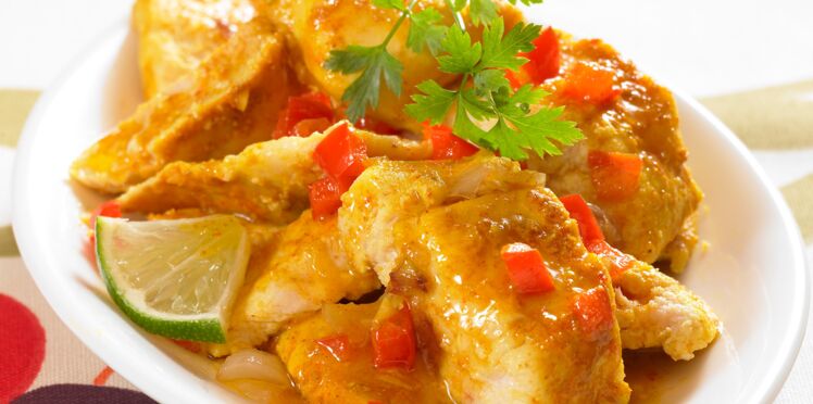 Curry de poulet et lait de coco