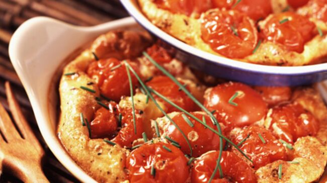 Clafoutis de tomates cerises facile : découvrez les recettes de Cuisine  Actuelle