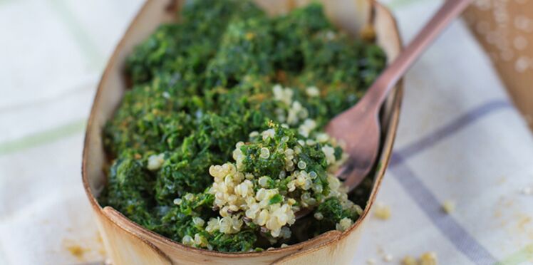 Parmentier de quinoa aux épinards