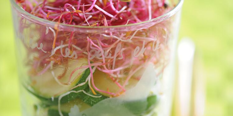 Salade de courgettes aux graines germées
