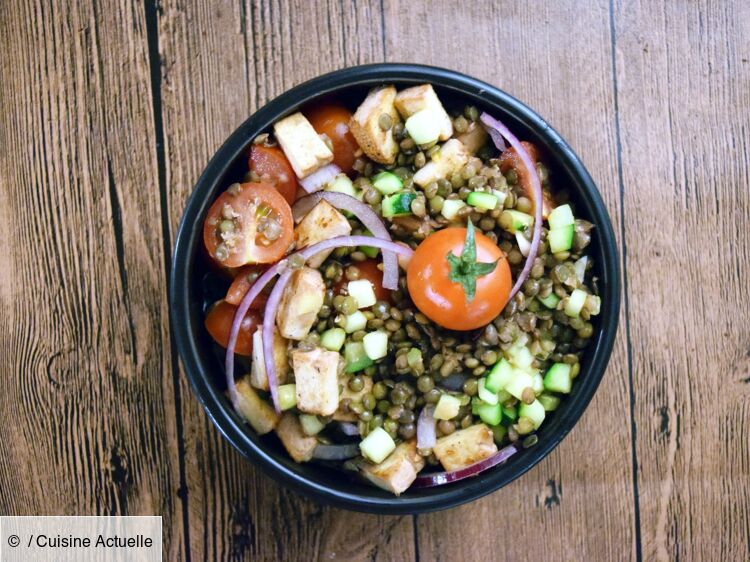 Salade de lentilles au tofu fumé facile et rapide : découvrez les recettes  de Cuisine Actuelle