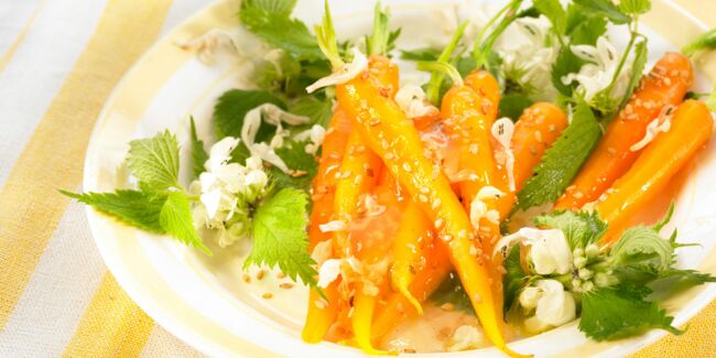 Salade de carotte aux fleurs d'orties
