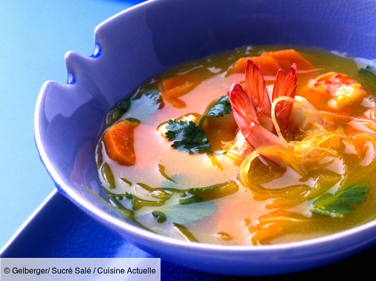 Soupe chinoise aux crevettes facile : découvrez les recettes de Cuisine  Actuelle