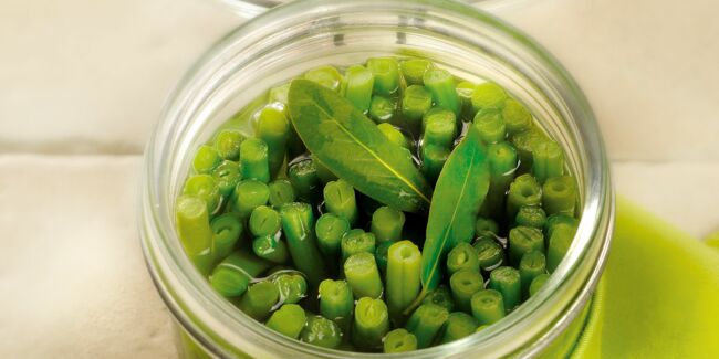 Haricots verts en bocaux