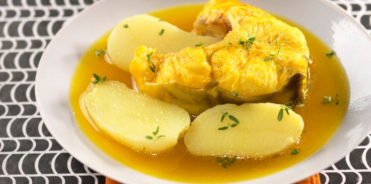 Soupe de congre et pomme de terre au curry