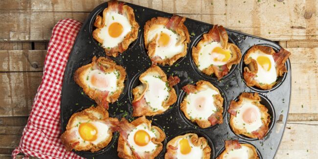 Bacon and egg muffins pour le brunch