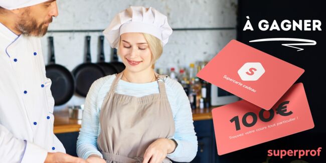 9 supercartes cadeaux de 100 à remporter pour des cours de cuisine !