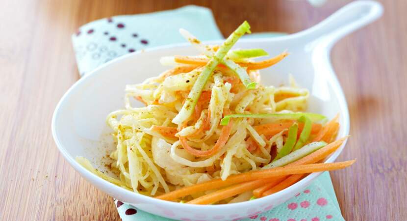 Salade rafraîchissante au chou blanc pomme et carotte