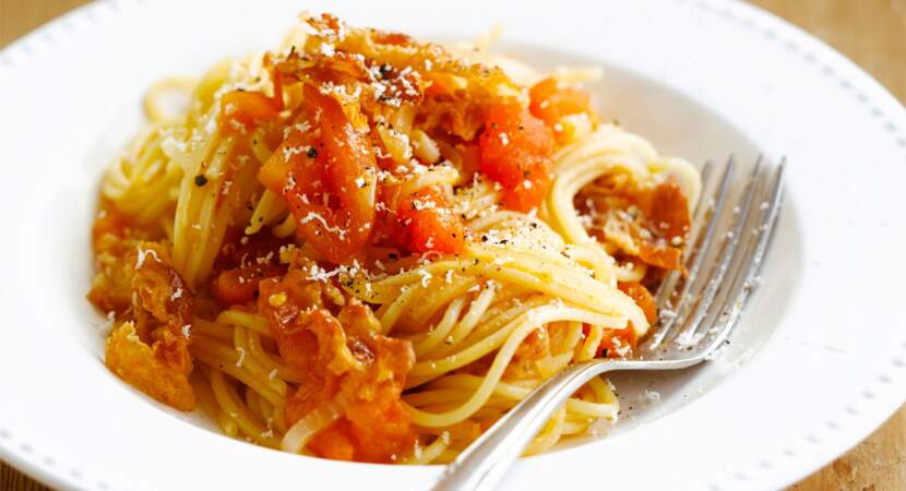 Spaghettis all'amatriciana