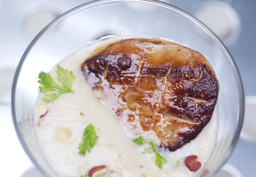 Crème de topinambour au foie gras