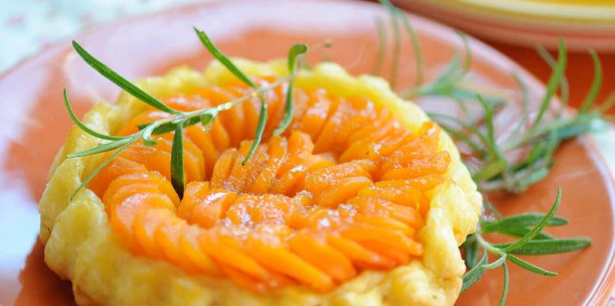 Tatin de carottes au miel et romarin