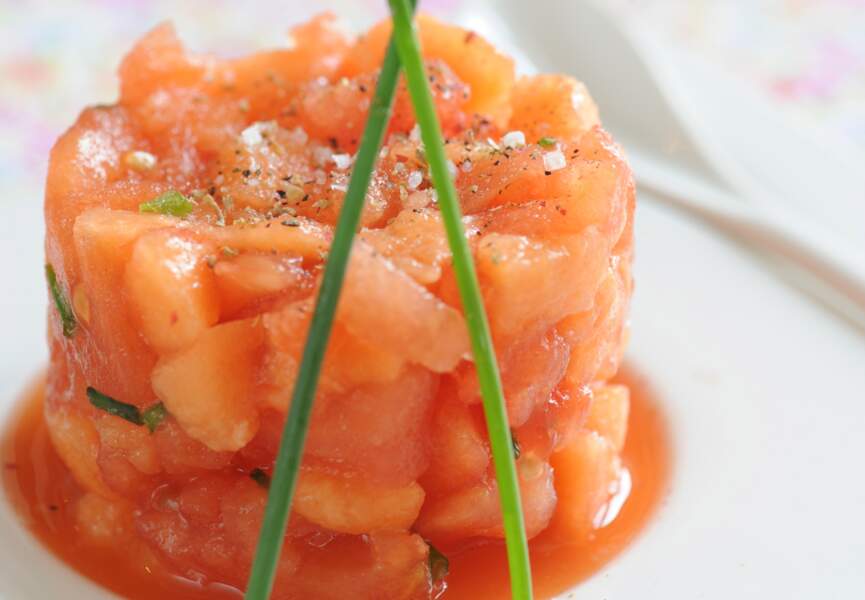 Tartare de tomate et melon