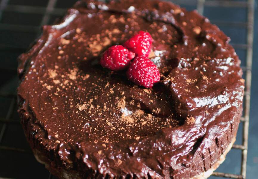 Le gâteau au chocolat et aux framboises