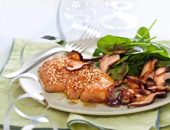 Salade d’épinards au foie gras poêlé