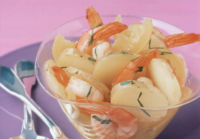 Salade de pomme de terre aux crevettes