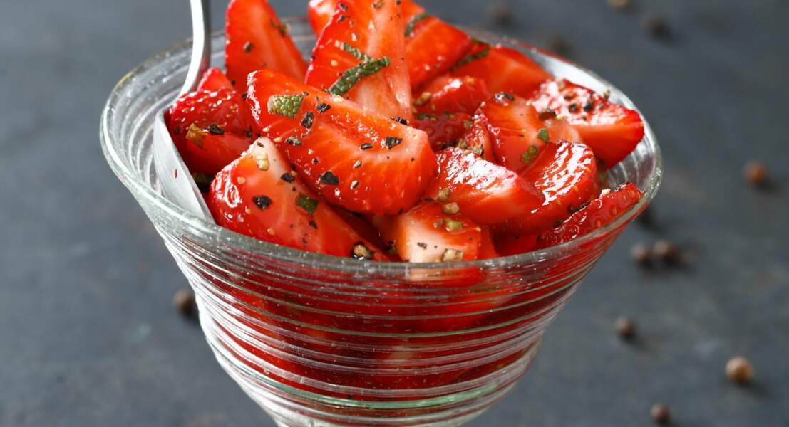 Salade de fraises poivrées