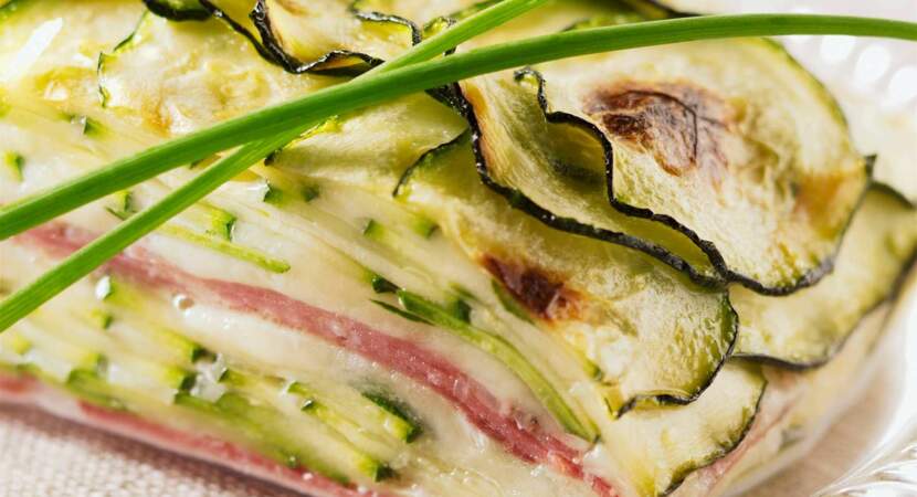 Tian courgette jambon