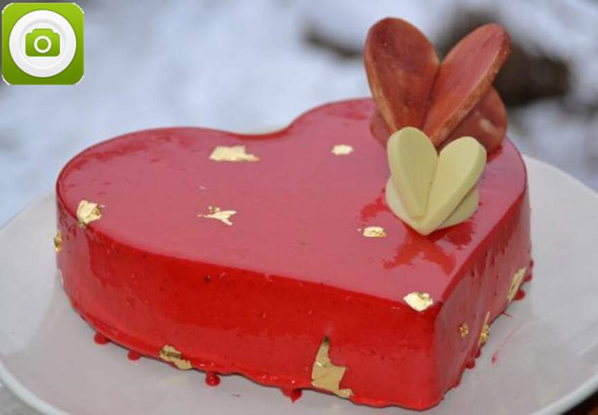 Le coeur entremet framboise et citron pour la Saint-Valentin de fadila