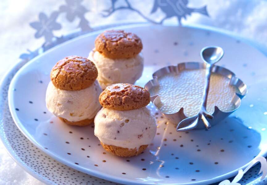 Les biscuits glacés et crème vanille