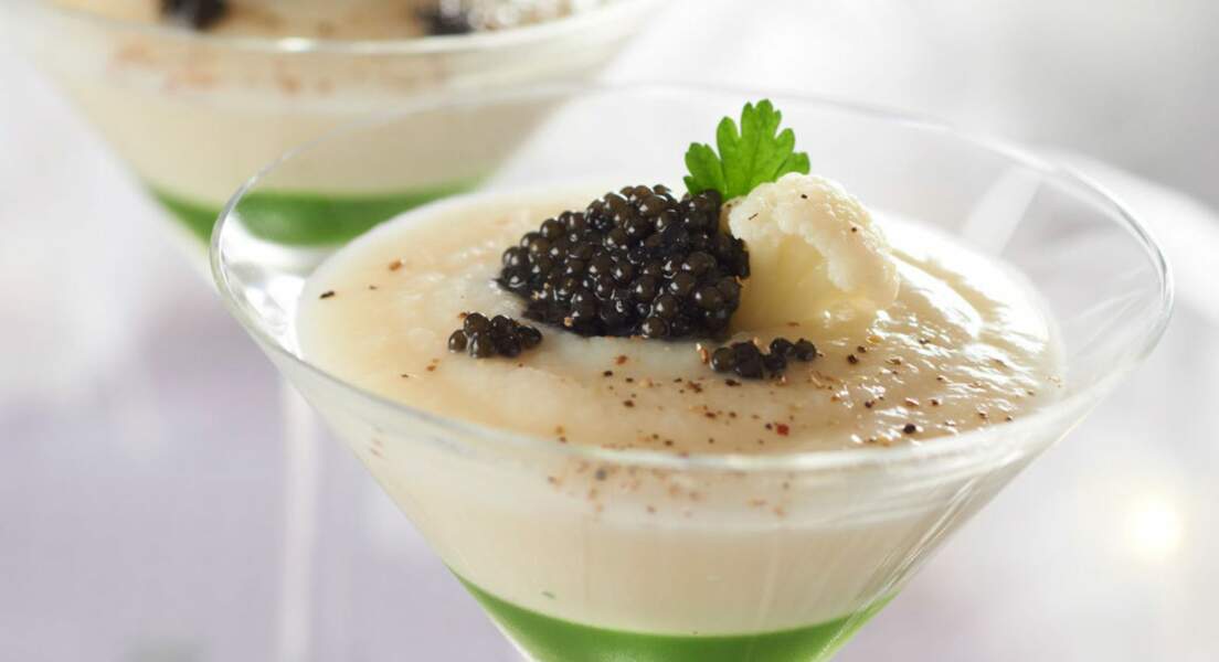 Cappuccino de chou-fleur au caviar