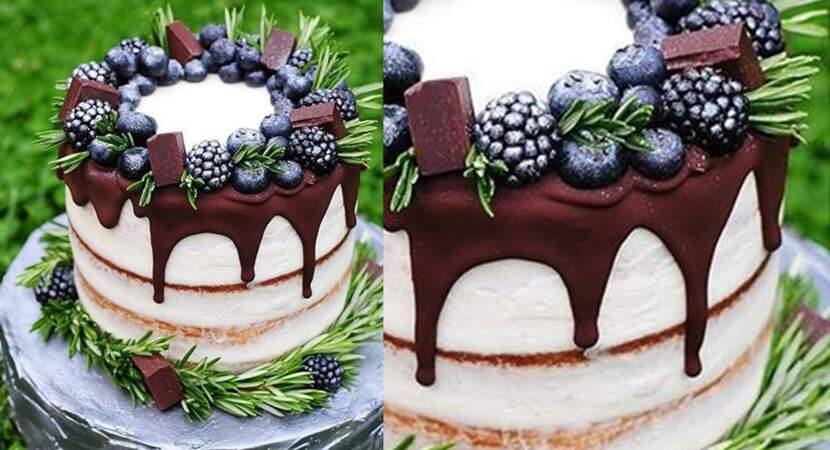 Drip cake aux fruits des bois