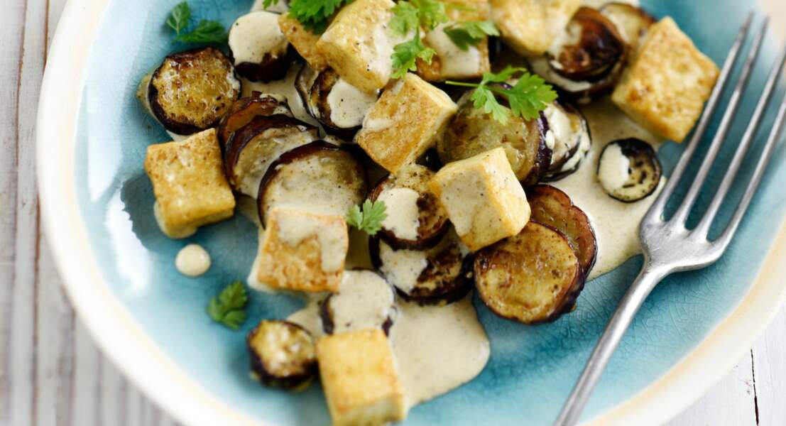 Tofu à l'aubergine et au lait de coco