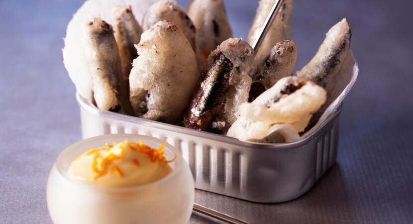 Sardines en tempura mayonnaise