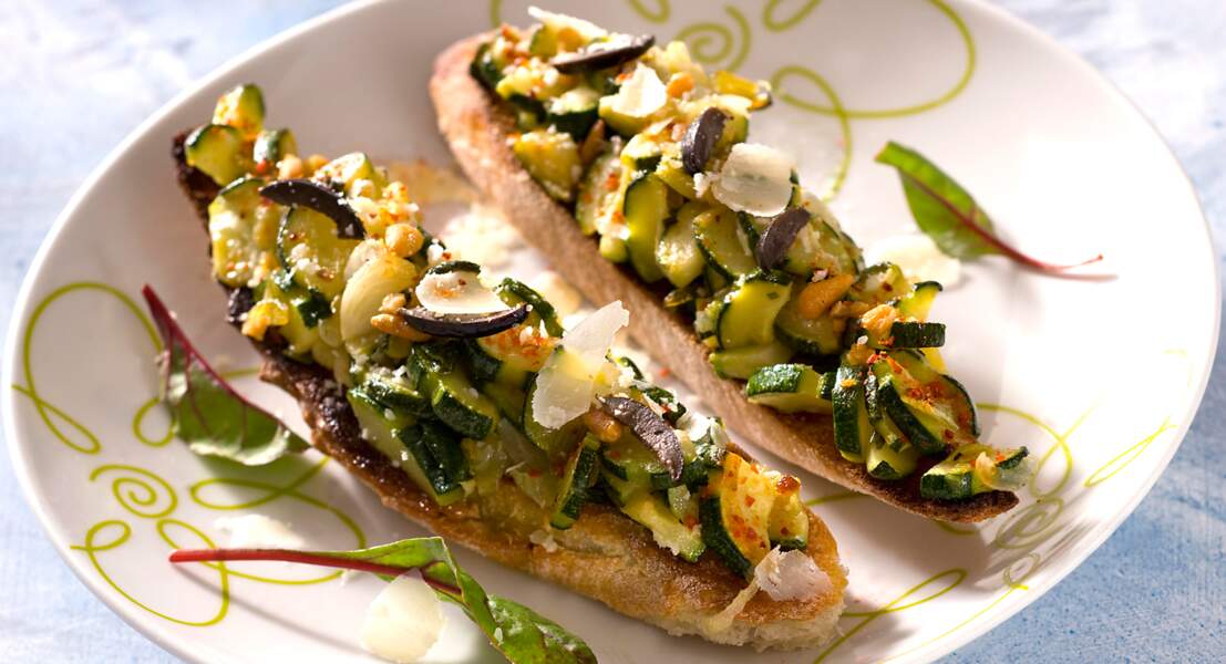 Tartines aux courgettes