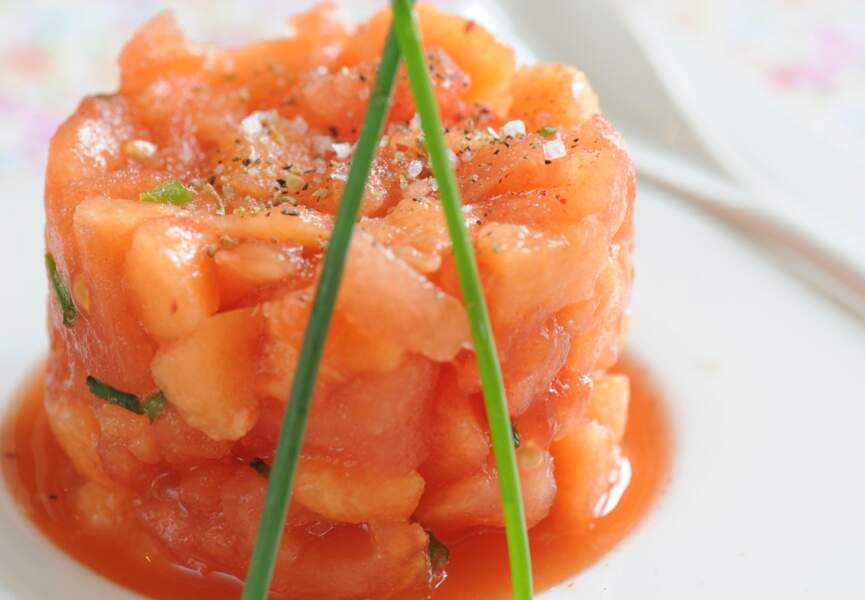 Tartare de tomate et melon