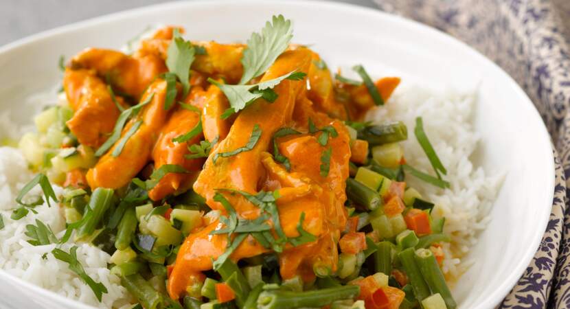 Curry vert de porc aux petits légumes