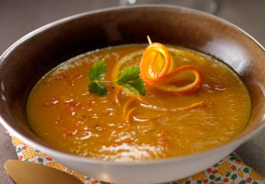 Soupe glacée de carottes à l'orange