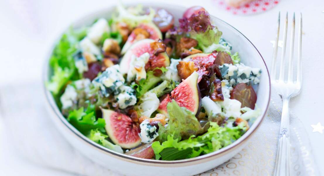 Salade raisins et roquefort
