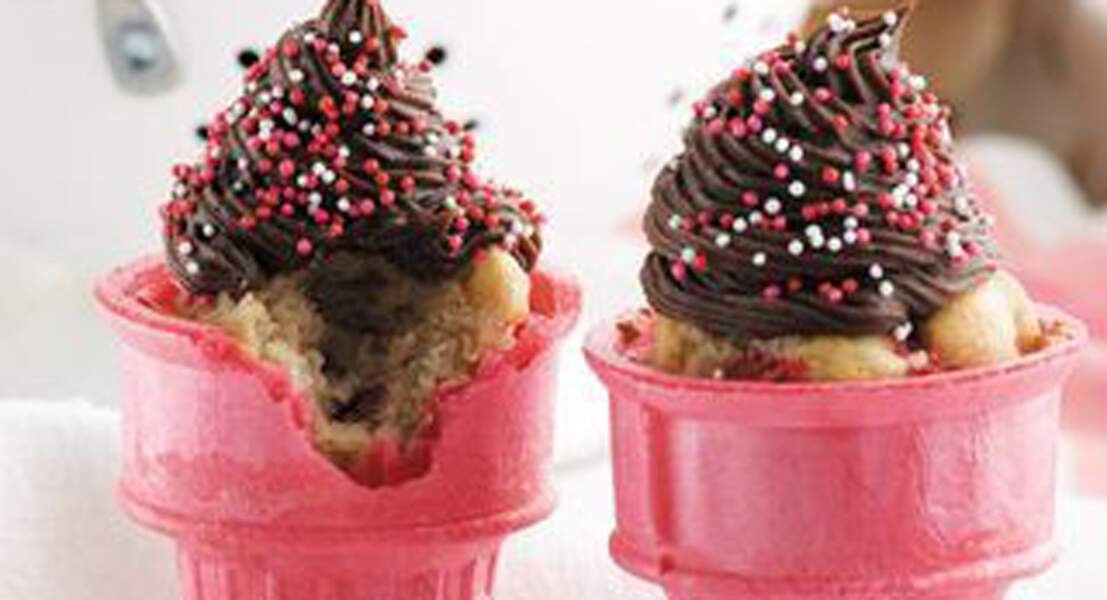 Cupcakes cones à la fraise