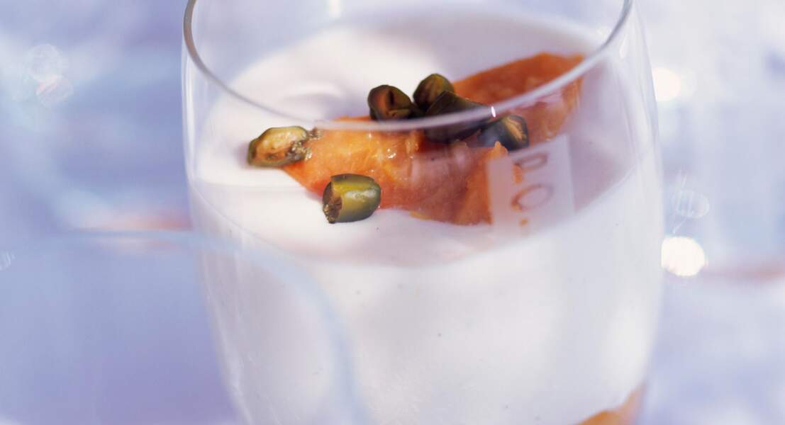 Crème de mascarpone au coulis d'abricots