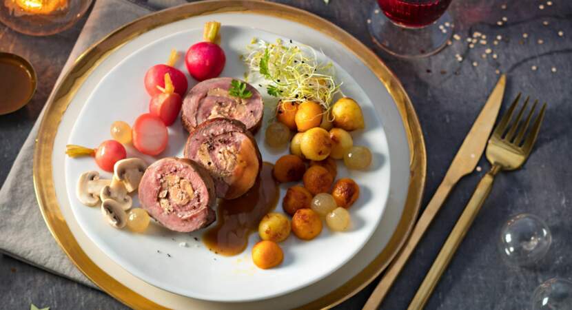 Magret de canard farci au foie gras et aux crépines de Philippe Etchebest