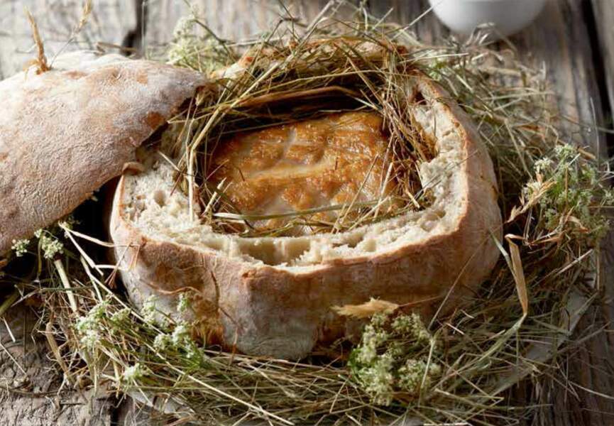Selle d'agneau en croûte de foin de cistre de Régis Marcon