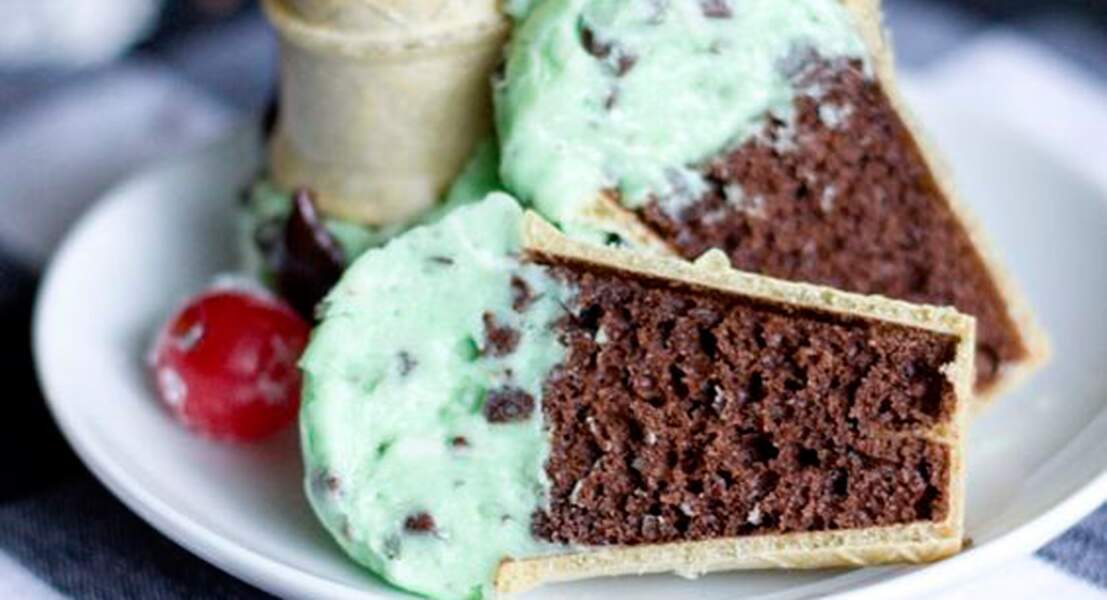 Cupcakes cones au chocolat et à la menthe 