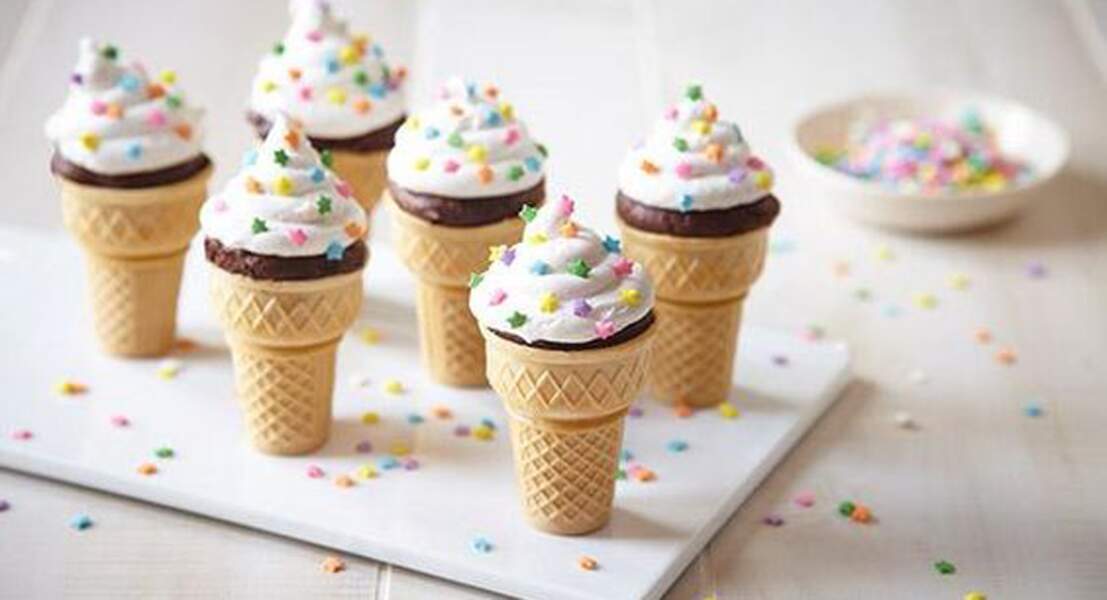 Cupcakes cones au chocolat