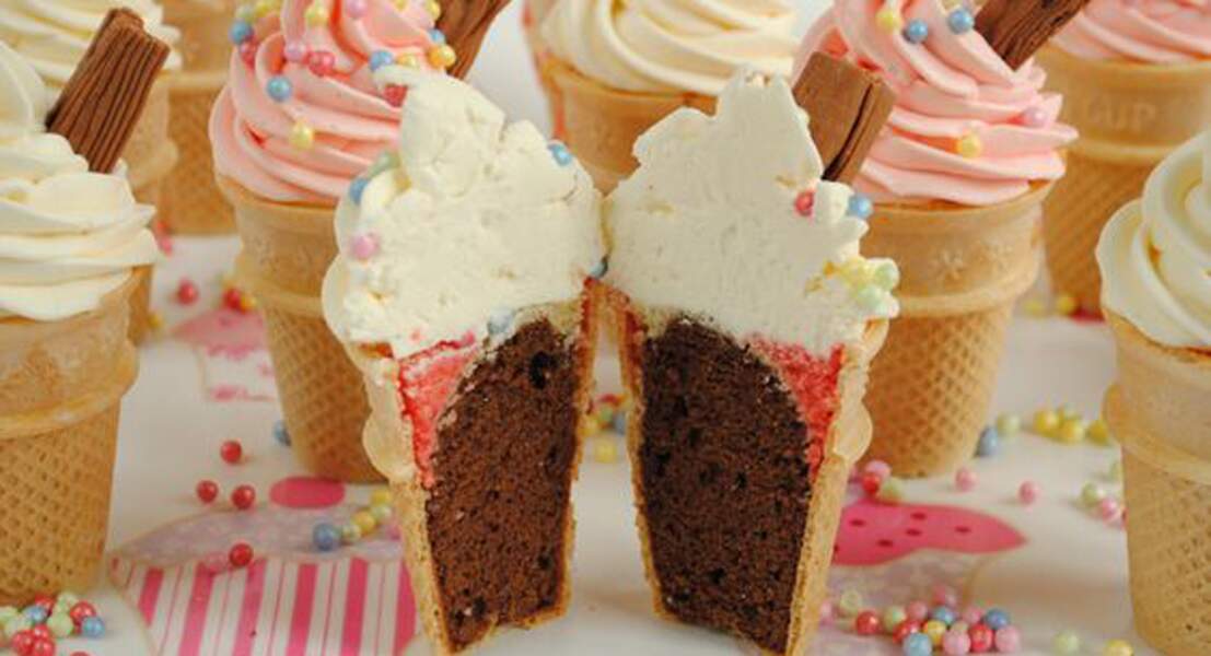 Cupcakes cones à la vanille