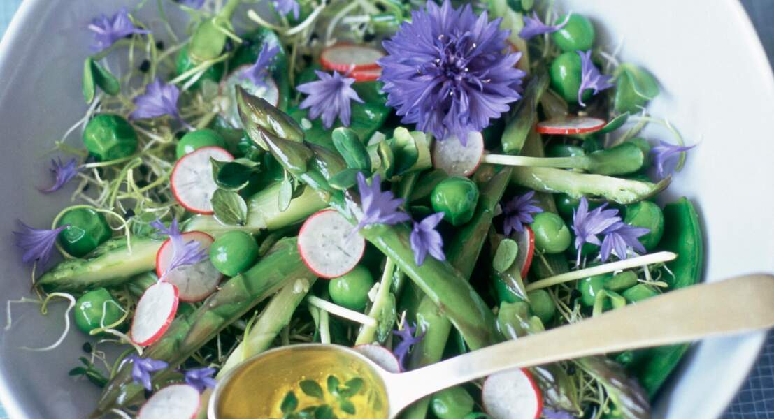 Salade fraîcheur à la fleur de bleuet
