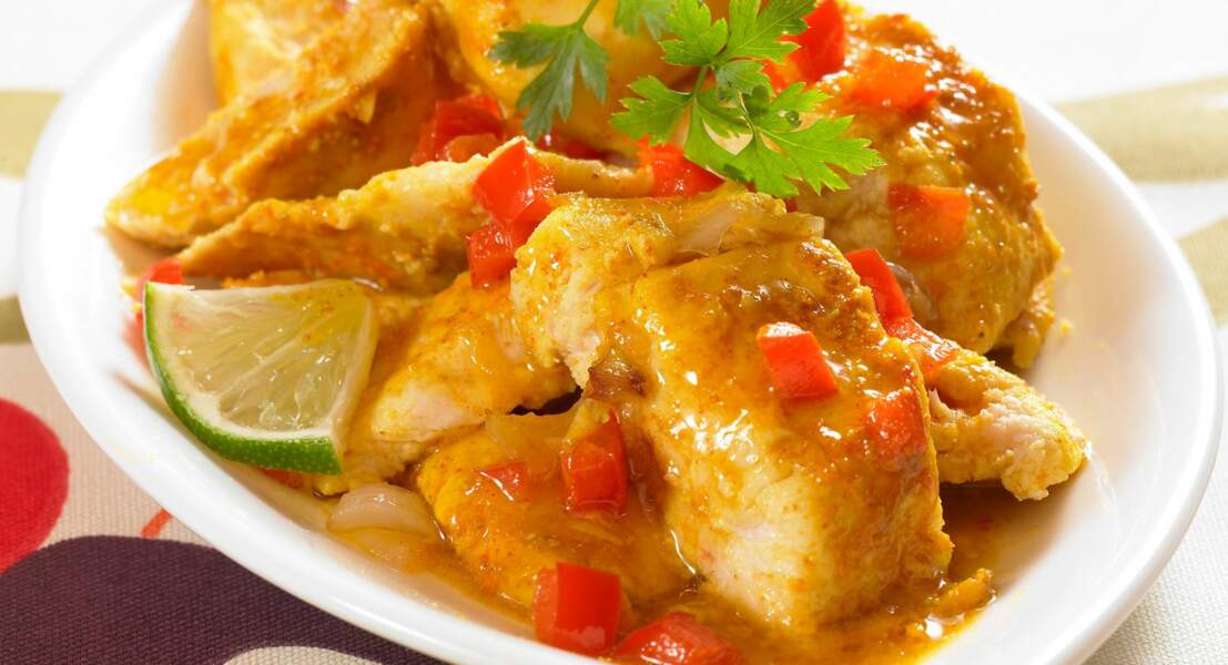 Curry de poulet et lait de coco