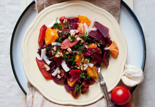 Salade légère de légumes d'hiver aux agrumes