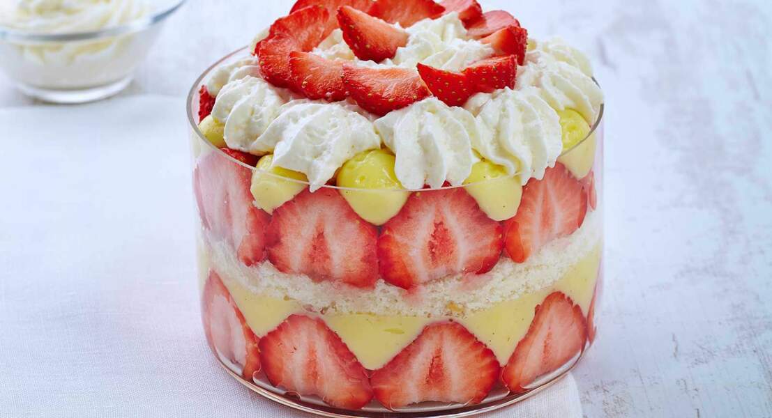 Trifle aux fraises et crème pâtissière