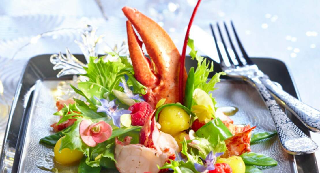 Salade tiède de homard