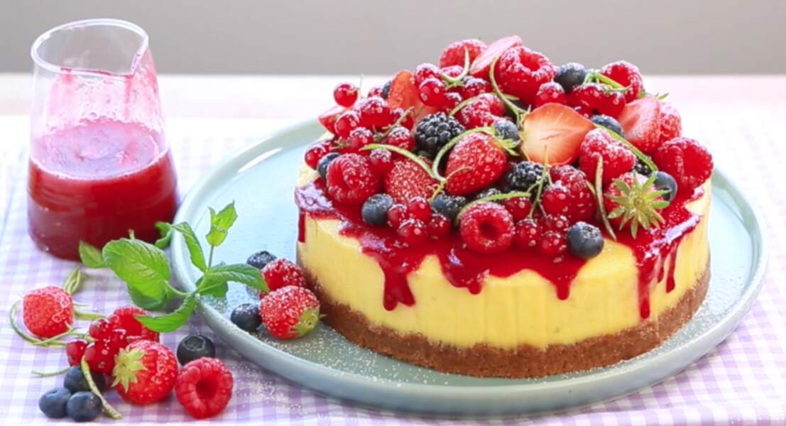 Le cheesecake aux fruits rouges